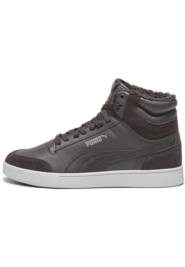 Buty do chodzenia męskie Puma Shuffle Mid Fur Flat. Kolor: szary. Materiał: guma, syntetyk, tkanina, materiał. Sport: turystyka piesza