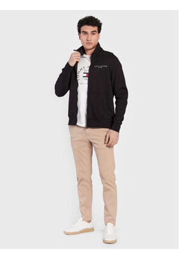 TOMMY HILFIGER - Tommy Hilfiger Bluza Logo MW0MW29327 Czarny Regular Fit. Kolor: czarny. Materiał: bawełna, syntetyk