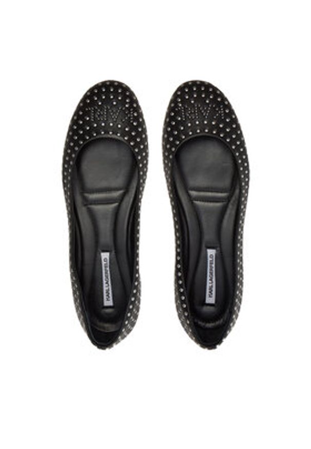 Karl Lagerfeld - KARL LAGERFELD Baleriny Karo KL40123 Czarny. Kolor: czarny. Materiał: skóra