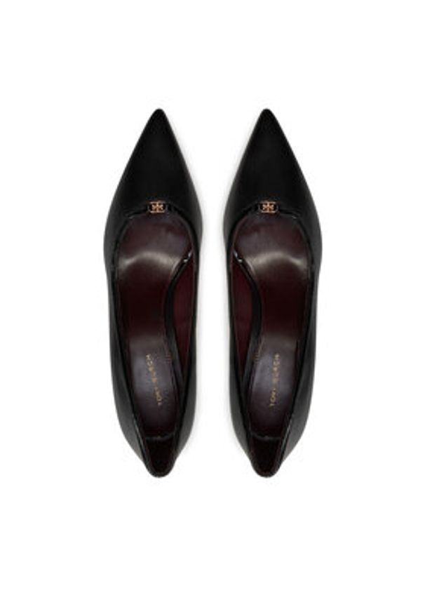 Tory Burch Czółenka Double T Buckle 160124 Czarny. Kolor: czarny. Materiał: skóra. Obcas: na szpilce