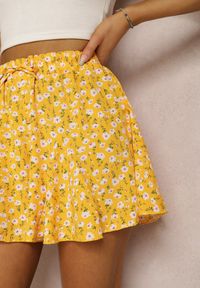 Renee - Żółte Spódnicospodnie Noi. Kolor: żółty. Materiał: materiał, tkanina. Wzór: kwiaty. Styl: wakacyjny #4