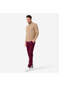INESIS - Sweter do golfa damski MW500. Typ kołnierza: golf. Kolor: beżowy. Materiał: materiał, bawełna. Wzór: ze splotem. Sport: golf