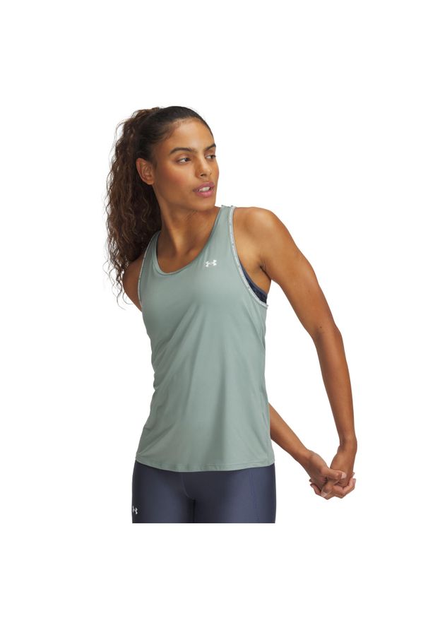 Damski tank top Under Armour Tech™. Kolor: zielony, biały, wielokolorowy. Sport: fitness