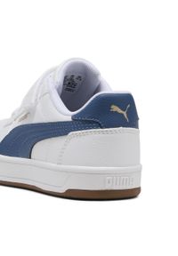 Puma - Dziecięce sneakersy PUMA Caven 2.0 PUMA White Dark Indigo Gum Blue Beige. Kolor: niebieski, beżowy, wielokolorowy, biały. Materiał: guma. Sezon: lato. Sport: turystyka piesza