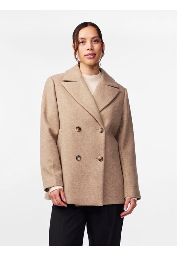 YAS Płaszcz przejściowy Ignite 26032855 Beżowy Regular Fit. Kolor: beżowy. Materiał: syntetyk