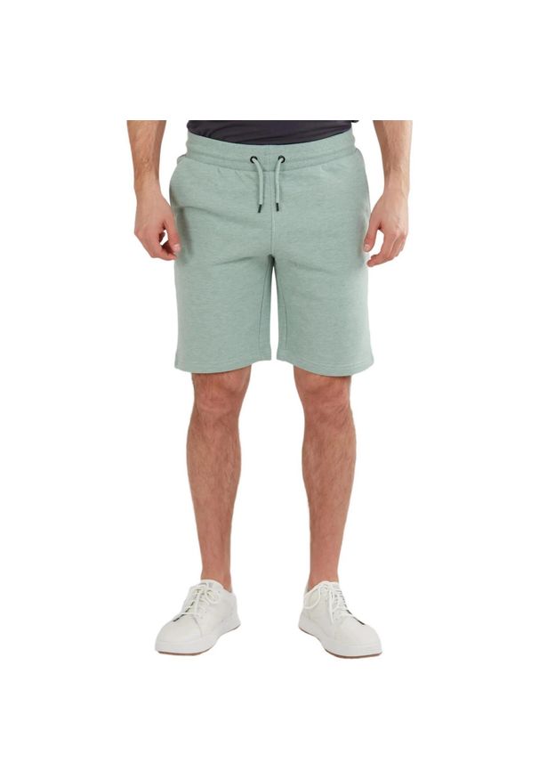 FUNDANGO - Spodenki fitness męskie Fundango Delon Sweatshort. Kolor: niebieski. Materiał: poliester, bawełna. Wzór: haft. Sport: fitness