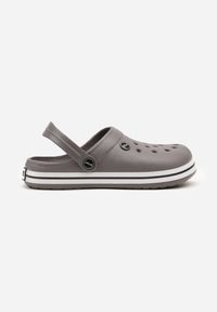 Born2be - Szaro-Czarne Klapki z Paskiem Podtrzymującym Piętę Tiaria. Okazja: na co dzień. Kolor: szary. Sezon: lato. Styl: casual #5