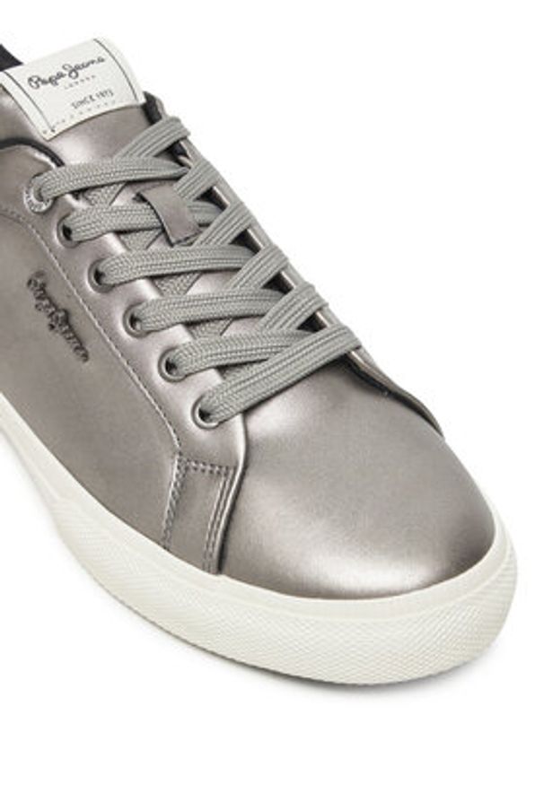 Pepe Jeans Sneakersy Kenton Glam W PLS300005 Srebrny. Kolor: srebrny. Materiał: skóra