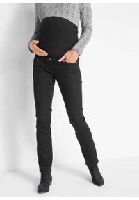 Spodnie ciążowe wyszczuplające, proste nogawki bonprix czarny. Kolekcja: moda ciążowa. Kolor: czarny #5