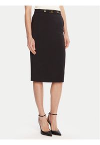 Elisabetta Franchi Spódnica ołówkowa GO-137-56E2-V320 Czarny Regular Fit. Kolor: czarny. Materiał: syntetyk