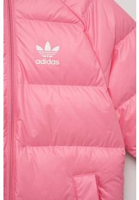adidas Originals kurtka puchowa dziecięca kolor różowy. Okazja: na co dzień. Kolor: różowy. Materiał: puch. Styl: casual #4