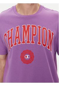 Champion T-Shirt 219852 Fioletowy Comfort Fit. Kolor: fioletowy. Materiał: bawełna #3