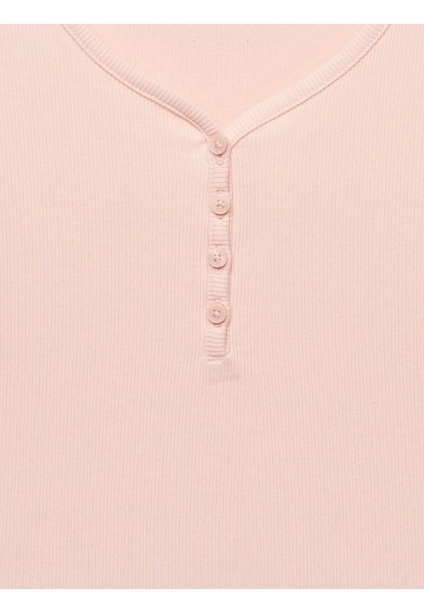 Big-Star - Koszulka damska slim w prążek różowa Minsa 600. Kolor: różowy. Materiał: prążkowany, dzianina, materiał. Wzór: prążki. Styl: elegancki