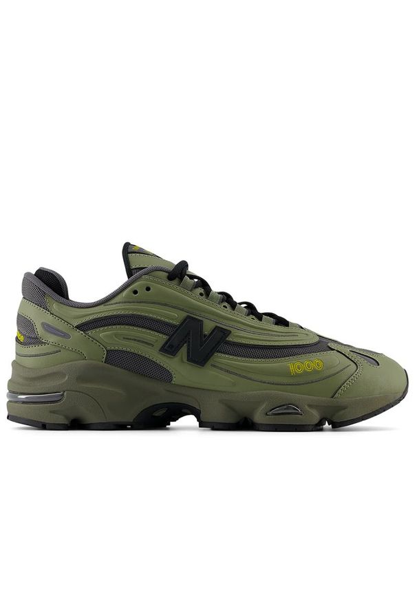 Buty New Balance M1000EA - zielone. Kolor: zielony. Materiał: materiał, skóra. Szerokość cholewki: normalna