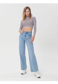Sinsay - Crop top w paski - wielobarwny. Materiał: materiał, włókno. Wzór: paski