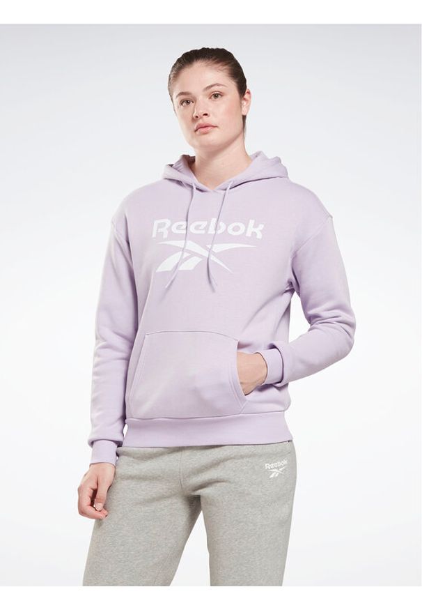 Reebok Bluza Identity Big Logo H54746 Fioletowy Loose Fit. Kolor: fioletowy. Materiał: bawełna