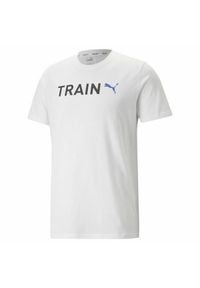 Puma - Koszulka fitness męska PUMA Graphic Tee Training. Kolor: niebieski, biały, wielokolorowy. Długość rękawa: krótki rękaw. Długość: krótkie. Sport: fitness