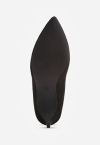 Born2be - Czarne Klasyczne Czółenka na Szpilce Ovirissa. Okazja: na spotkanie biznesowe, do pracy. Kolor: czarny. Materiał: futro. Wzór: aplikacja. Obcas: na szpilce. Styl: klasyczny #5