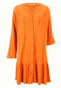 Sukienka kreszowana bonprix czerwono-pomarańczowy. Kolor: pomarańczowy #1