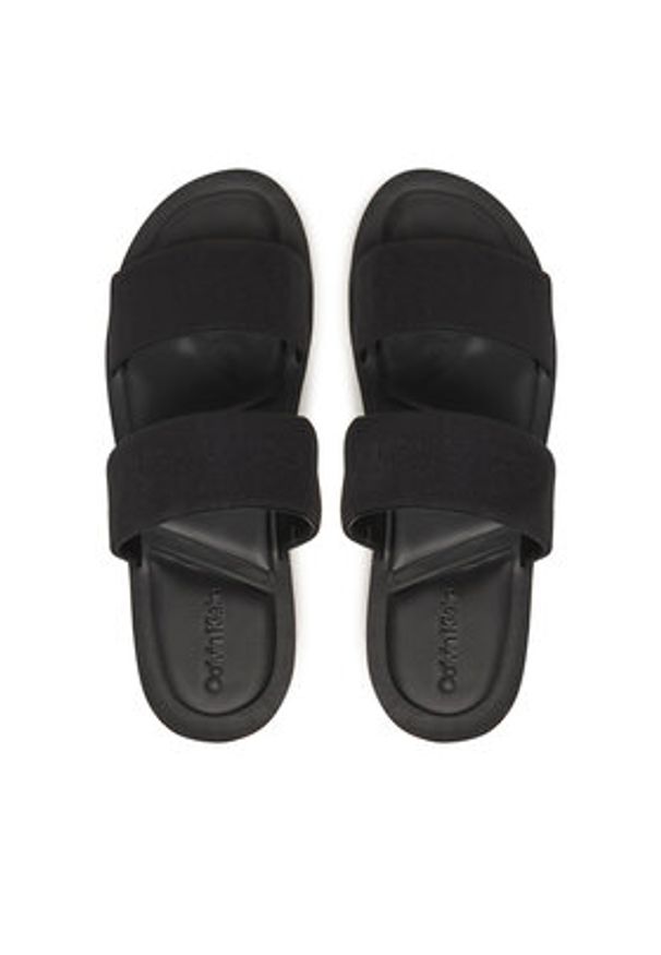 Calvin Klein Klapki Double Strap Cv Logo HM0HM01801 Czarny. Kolor: czarny. Materiał: materiał
