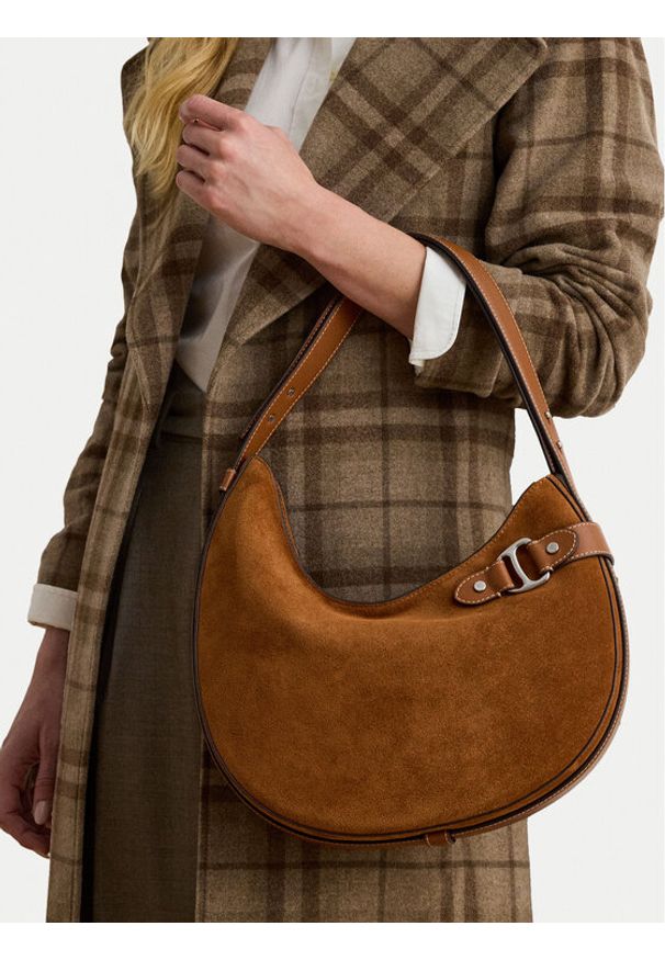 Lauren Ralph Lauren - LAUREN RALPH LAUREN Torebka 431980157001 Brązowy. Kolor: brązowy. Materiał: zamszowe, skórzane