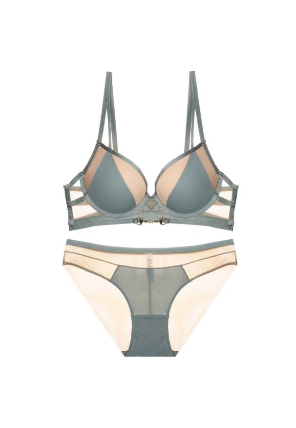 Intica - Komplet bielizny z podtrzymującym biustonoszem i figami Botakoz. Kolor: wielokolorowy. Materiał: materiał