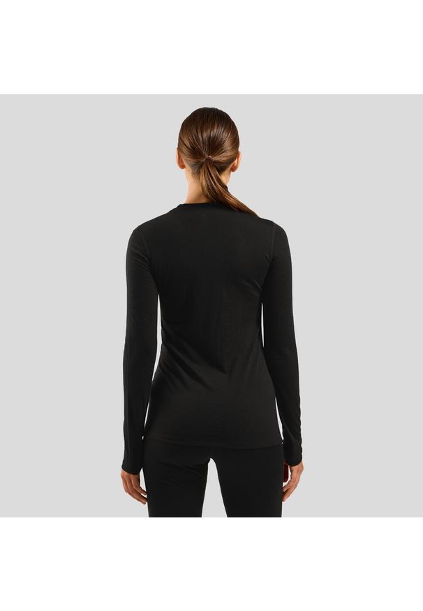 Odlo - Koszulka termoaktywna z długim rękawem damska ODLO Merino 160 BL Top Crew Neck. Kolor: szary, czarny, wielokolorowy. Materiał: wełna. Długość rękawa: długi rękaw. Długość: długie. Sport: turystyka piesza