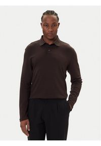 Calvin Klein Polo LV040EM909 Brązowy Regular Fit. Typ kołnierza: polo. Kolor: brązowy. Materiał: bawełna