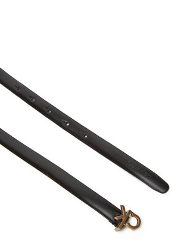 Calvin Klein Pasek Damski Ck Buckle Skinny Belt 15Mm LV04F7034G Czarny. Kolor: czarny. Materiał: skóra