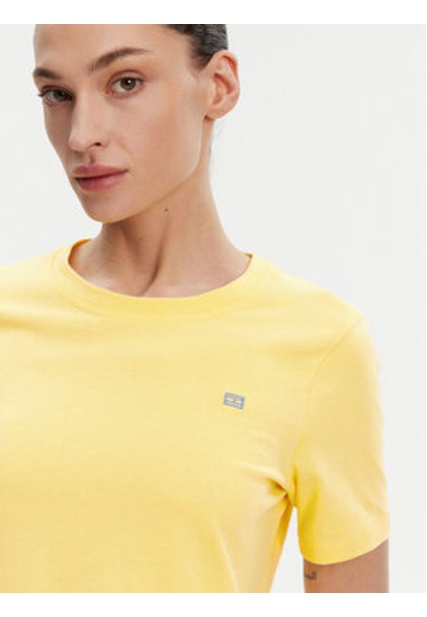 TOMMY HILFIGER - Tommy Hilfiger T-Shirt WW0WW45522 Żółty Regular Fit. Kolor: żółty. Materiał: bawełna