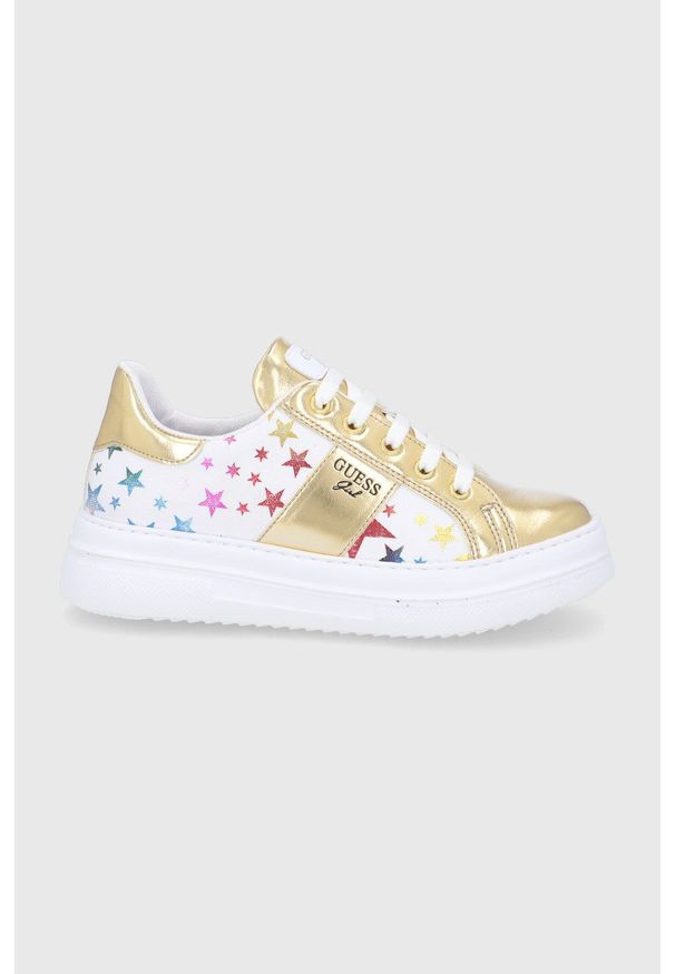 Guess buty kolor złoty. Zapięcie: sznurówki. Kolor: złoty. Obcas: na platformie