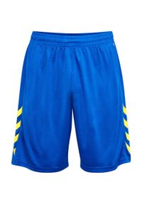 Spodenki piłkarskie męskie Hummel Core XK Poly Shorts. Kolor: żółty, niebieski, wielokolorowy. Sport: piłka nożna