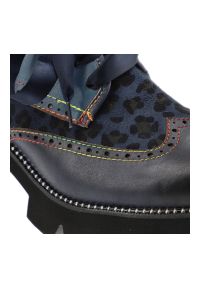 Granatowe Półbuty Laura Vita Stylowe Buty Damskie Premium. Kolor: niebieski. Materiał: skóra. Szerokość cholewki: normalna. Wzór: aplikacja, motyw zwierzęcy. Styl: elegancki #3