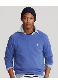 Ralph Lauren - RALPH LAUREN - Niebieska koszulka Spa Terry. Typ kołnierza: polo. Kolor: niebieski. Materiał: jeans, bawełna. Wzór: haft #1