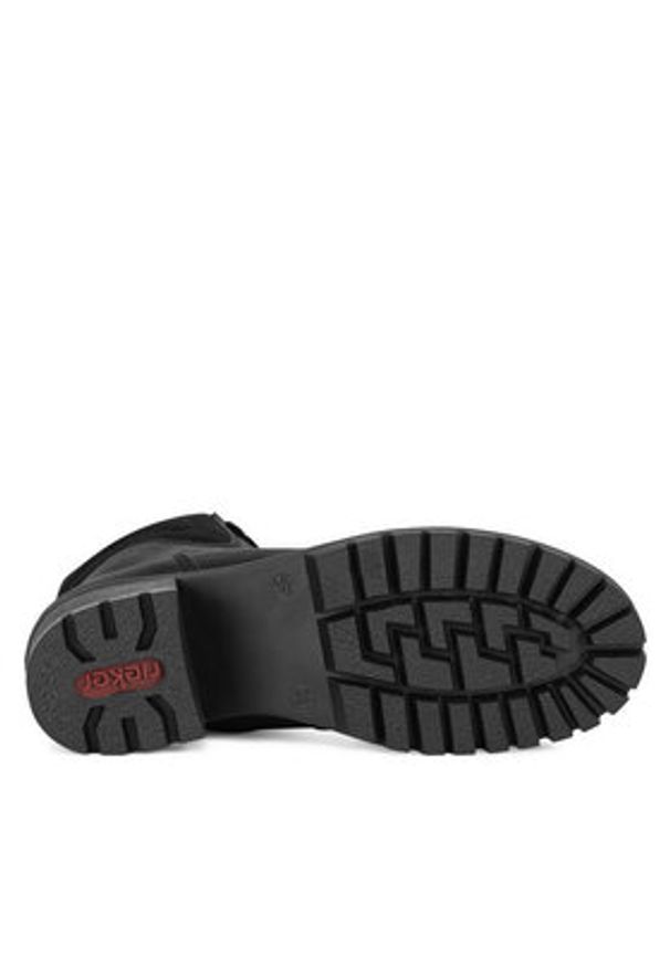 Rieker Trzewiki Y8610-00 Czarny. Kolor: czarny. Materiał: materiał