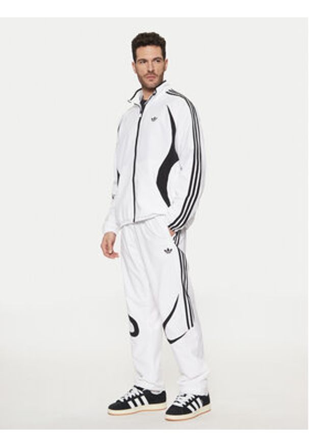 Adidas - adidas Bluza adicolor Teamgeist JP1116 Biały Regular Fit. Kolor: biały. Materiał: syntetyk
