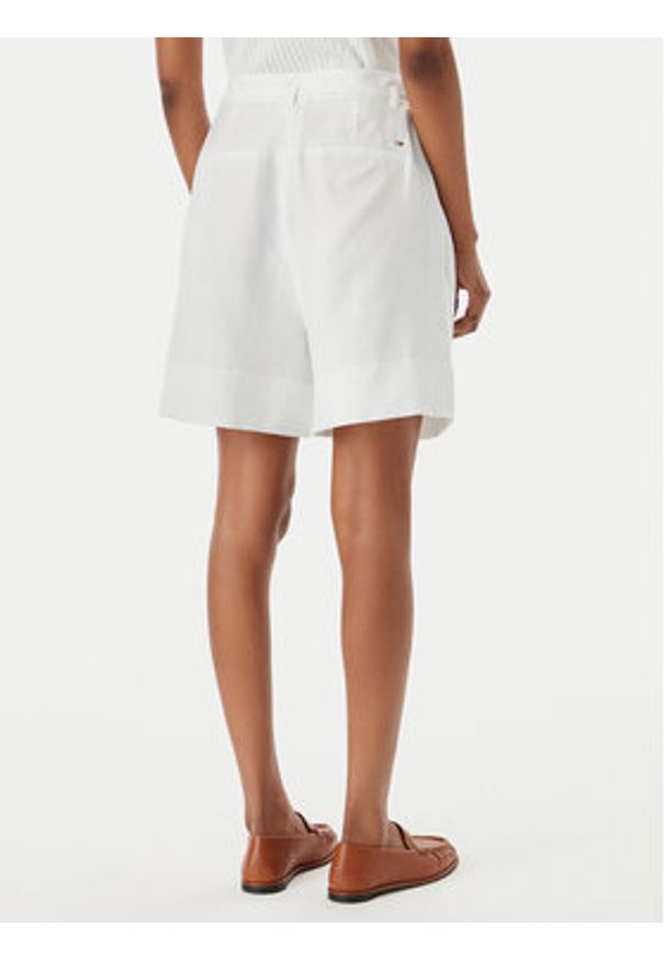 TOMMY HILFIGER - Tommy Hilfiger Szorty materiałowe WW0WW49040 Biały Wide Leg. Kolor: biały. Materiał: syntetyk