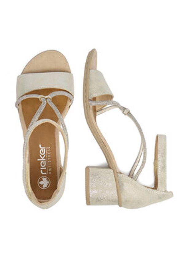 Rieker Sandały CEO-64654-40 Srebrny. Kolor: srebrny. Materiał: skóra