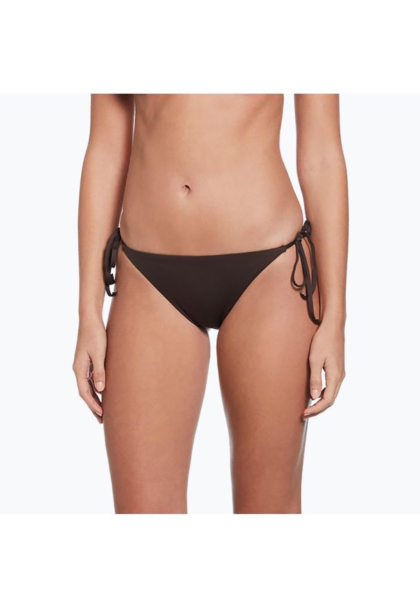 Dół od stroju pływackiego Nike Essential Tie String Bikini. Kolor: brązowy
