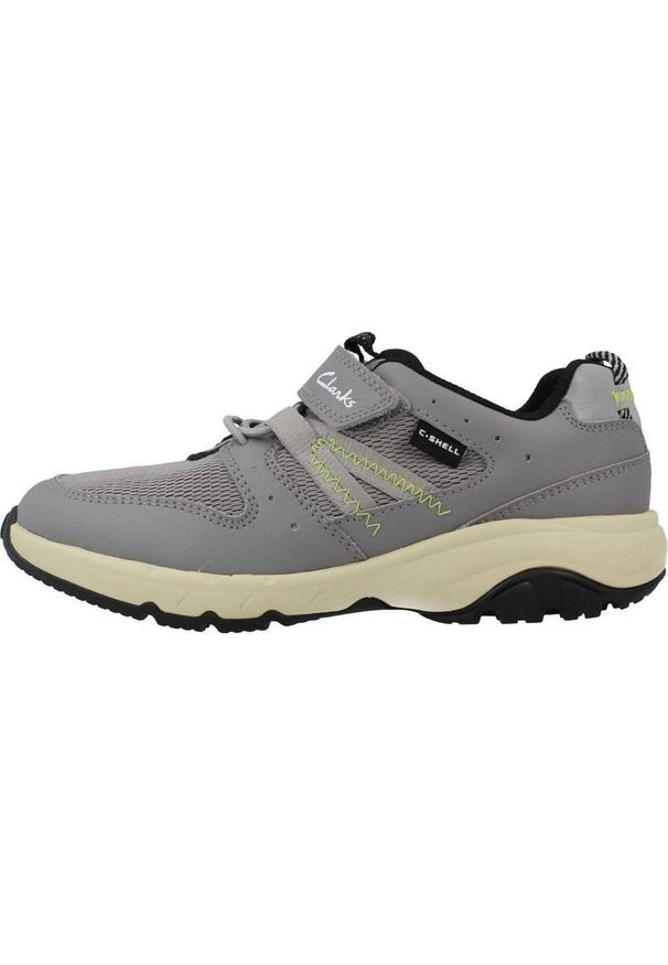 Clarks - Buty CLARKS ROCK TREK K Szary. Kolor: szary. Materiał: tkanina, skóra. Sport: turystyka piesza