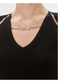 Karl Lagerfeld - KARL LAGERFELD Sukienka koktajlowa 240W1331 Czarny Regular Fit. Typ kołnierza: dekolt w karo. Kolor: czarny. Materiał: wiskoza. Styl: wizytowy #2