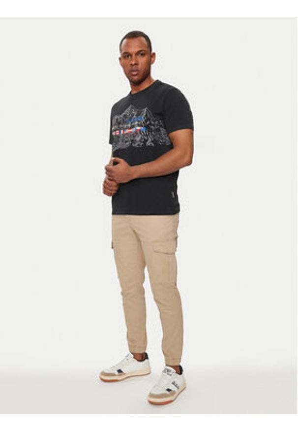 Napapijri T-Shirt S-Turin NP0A4HQG Czarny Regular Fit. Kolor: czarny. Materiał: bawełna