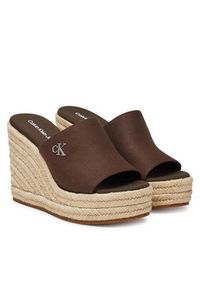 Calvin Klein Klapki Wedge Rope Slide Mg YW0YW01699 Brązowy. Kolor: brązowy. Materiał: materiał #5