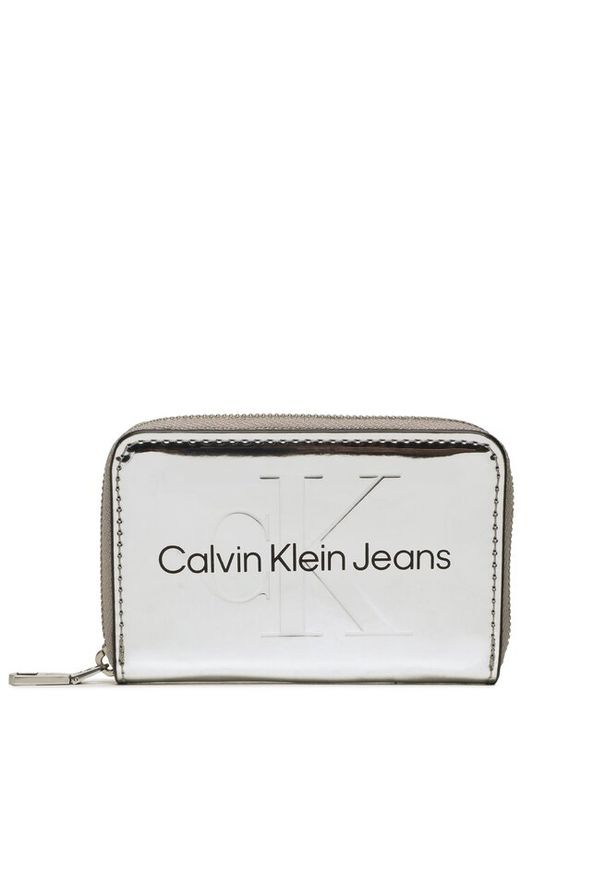 Mały Portfel Damski Calvin Klein Jeans. Kolor: srebrny