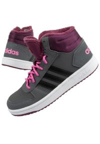 Adidas - Buty adidas Hoops Mid 2.0 K W GZ7796 szare. Zapięcie: pasek. Kolor: szary. Materiał: guma. Szerokość cholewki: normalna. Wzór: aplikacja, paski #6