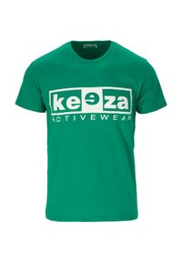 Koszulka sportowa męska KEEZA bawełniana. Kolor: zielony. Materiał: bawełna. Sport: piłka nożna