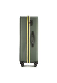 Wittchen - Duża walizka z ABS-u delikatnie żłobiona. Kolor: zielony. Materiał: guma. Wzór: kolorowy #10