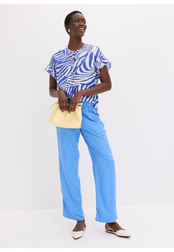 bonprix - Luźniejsza tunika z wiskozy. Kolor: biały. Materiał: wiskoza. Wzór: nadruk