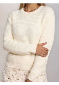 Sinsay - Sweter o grubym splocie z domieszką wełny - kremowy. Kolor: kremowy. Materiał: wełna. Wzór: ze splotem #1