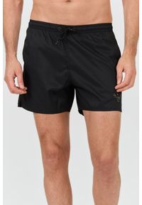 Emporio Armani - EMPORIO ARMANI Czarne męskie kąpielówki, Rozmiar 50. Kolor: czarny